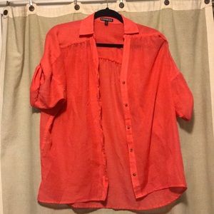 Coral, casual & feminine button down